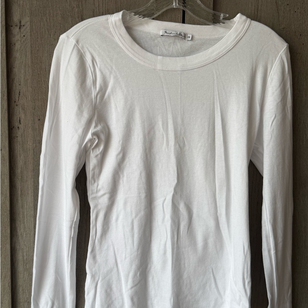 Michael Stars White Long-Sleeve Crewneck Tee